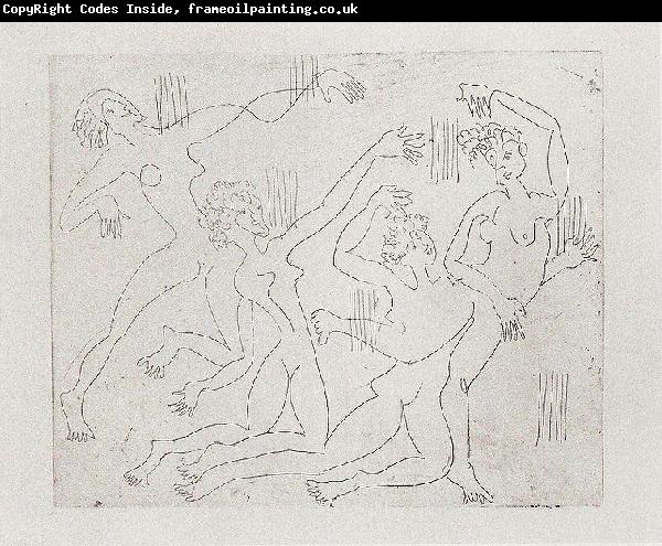 Ernst Ludwig Kirchner Dance-shool - etching